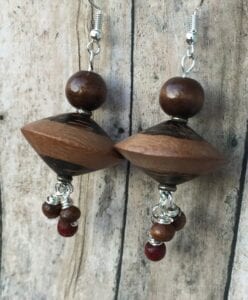 Purposeful websites-example showcasing Brown Wooden Dangle Earrings for its target market